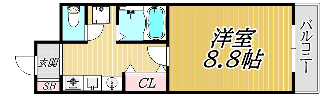 ソフィアII(1K/3階)の間取り写真