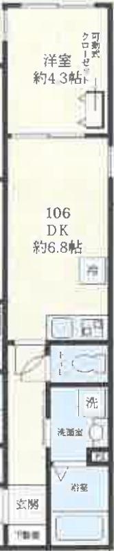 IKI国分寺(1DK/1階)の間取り写真
