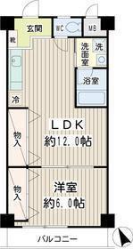 マンション花家(1LDK/3階)の間取り写真