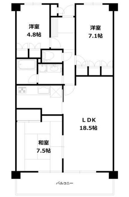 アーバンディラわらび(3LDK/2階)の間取り写真