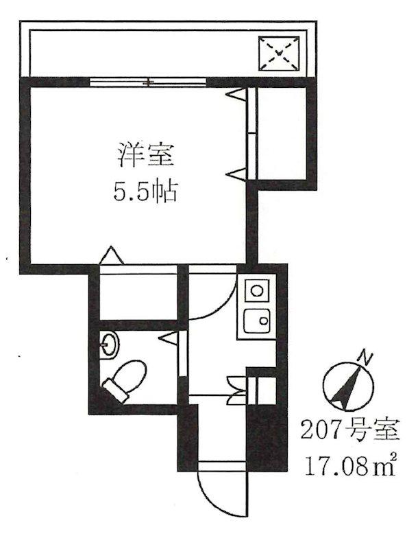 セシオン西新宿(1K/3階)の間取り写真