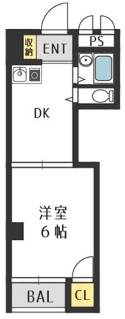 マンション常盤(1DK/4階)の間取り写真