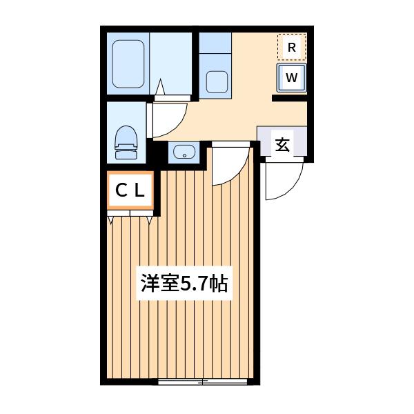 クレサージュ新松戸Ⅱ(1K/3階)の間取り写真