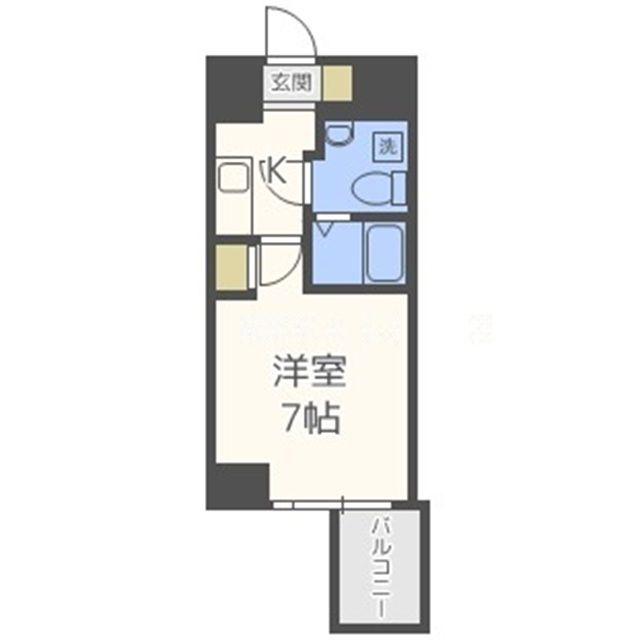 APRILE南森町(1K/11階)の間取り写真