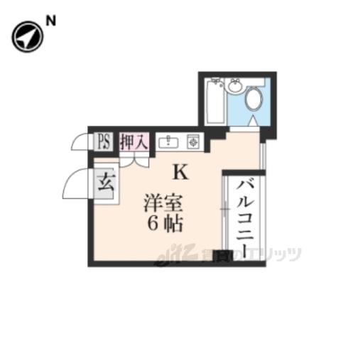 枚方パークアイランド125(ワンルーム/4階)の間取り写真