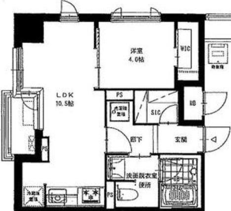 第二桃李園ビル(1LDK/5階)の間取り写真