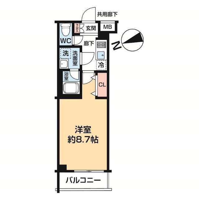 アルコバレーノお花茶屋(1K/2階)の間取り写真