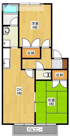 アスターアオキ(2DK/2階)の間取り写真