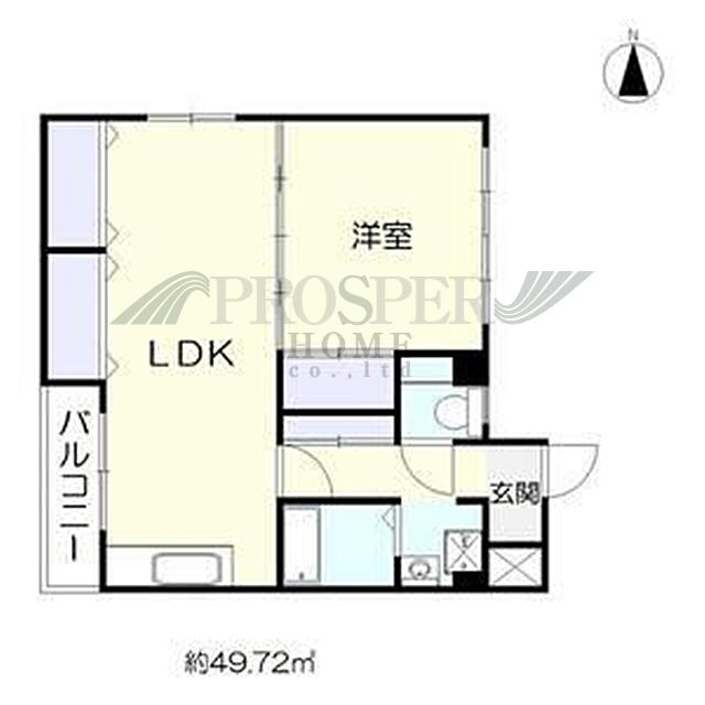 戎フルール谷九(1LDK/3階)の間取り写真