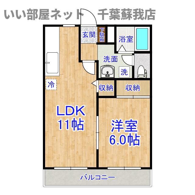 クレストB(1LDK/1階)の間取り写真