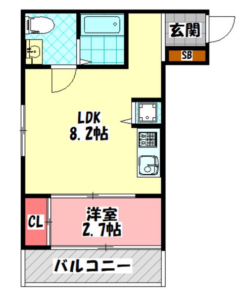GRADITO千林大宮(1LDK/1階)の間取り写真