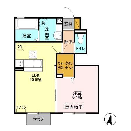 メゾンエミールI(1LDK/1階)の間取り写真