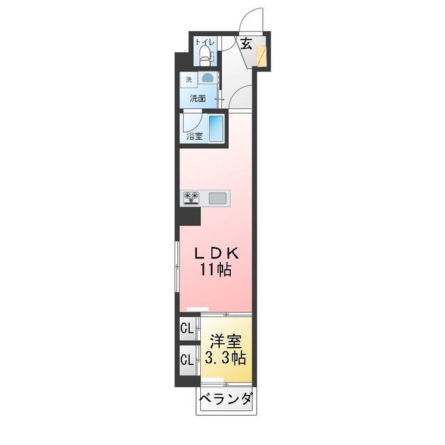 ライフモリ20号館(1LDK/3階)の間取り写真