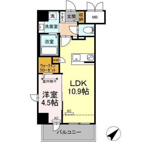 N-FLAT MATSUYAMA(1LDK/3階)の間取り写真