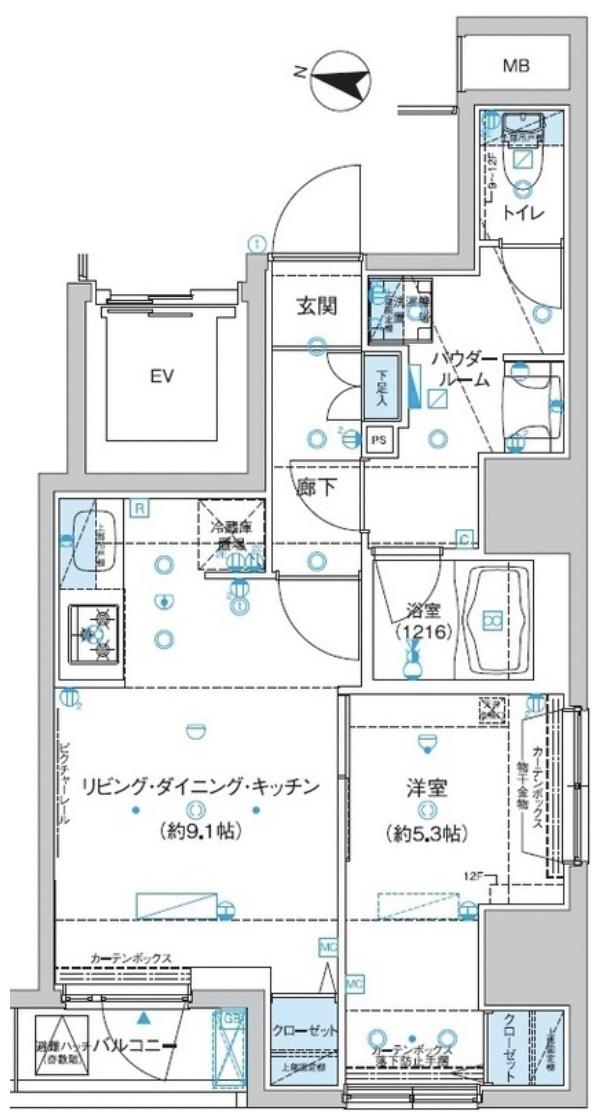 エストゥルース入(1LDK/2階)の間取り写真