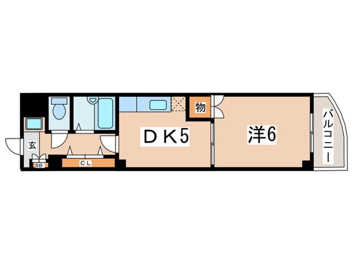 ファインアイビル(1DK/2階)の間取り写真