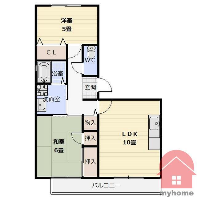 サンハイツツチタニ(2LDK/2階)の間取り写真