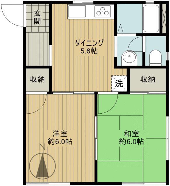 サンプラザ(2DK/1階)の間取り写真