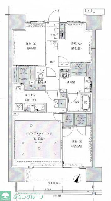 SHINTO CITY(3LDK/14階)の間取り写真