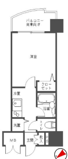 パレステュディオ芝浦TOKYOBAY(1K/2階)の間取り写真