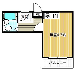 スクエア錦織(ワンルーム/3階)の間取り写真