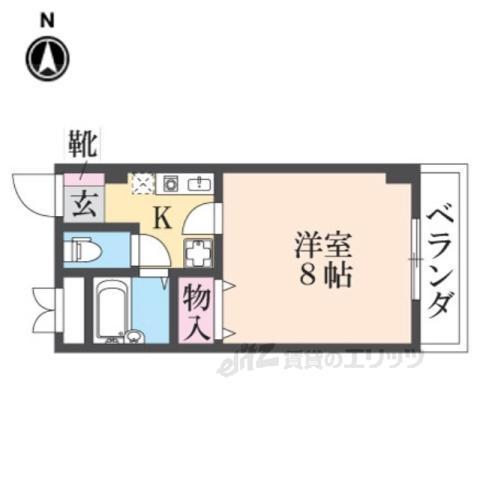 マサーレ川西(1K/3階)の間取り写真