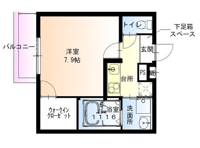 フジパレス堺諏訪森ノース(1K/1階)の間取り写真