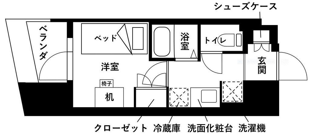 レジディア仙台支倉(ワンルーム/6階)の間取り写真