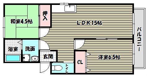 サンフレンド(2LDK/2階)の間取り写真