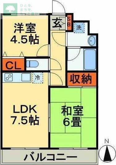 モンブルー(2LDK/3階)の間取り写真