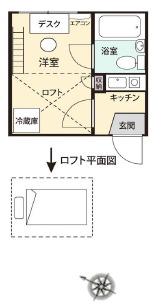 共学国際交流会館 戸山寮(ワンルーム/2階)の間取り写真