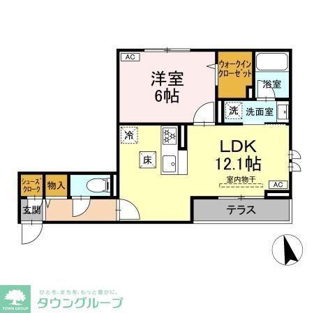 レジデンス オークリーフ(1LDK/1階)の間取り写真