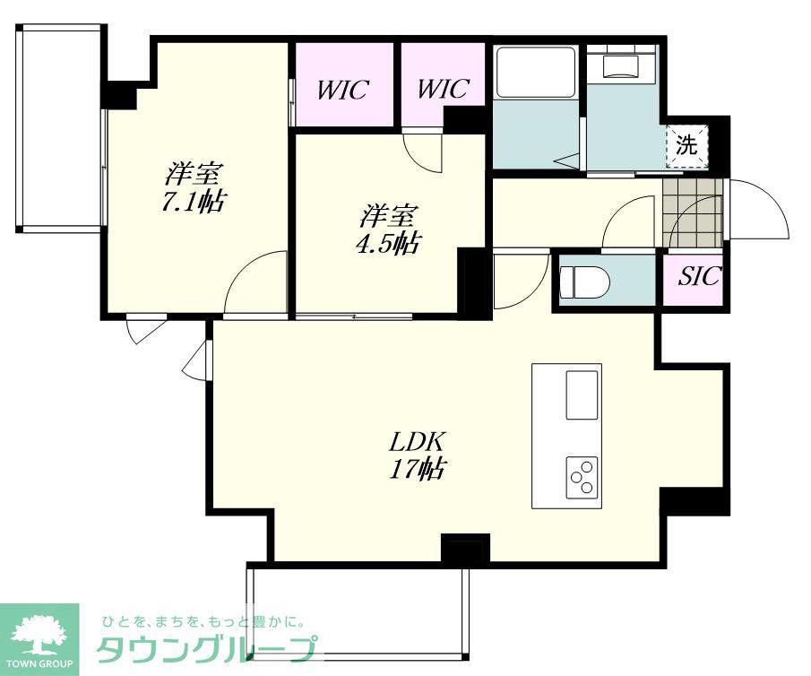 ロイジェント戸越銀座(2LDK/3階)の間取り写真