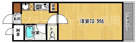 I セレーノ(1K/3階)の間取り写真