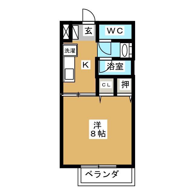 ドエル晃(1K/2階)の間取り写真