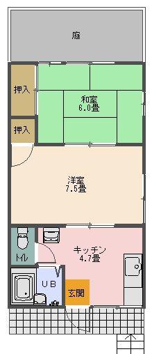 シーマ・コーポ(2K/1階)の間取り写真