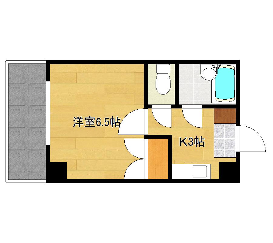新庄リバービル(1K/2階)の間取り写真