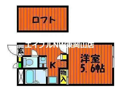 レオパレスカラマス(1K/1階)の間取り写真