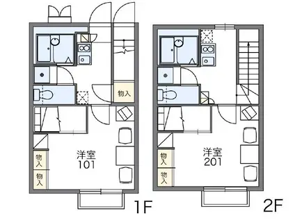 レオパレスDELIGHT(1K/2階)の間取り写真