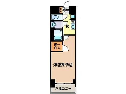 プレサンス丸の内リラティ(1K/9階)の間取り写真