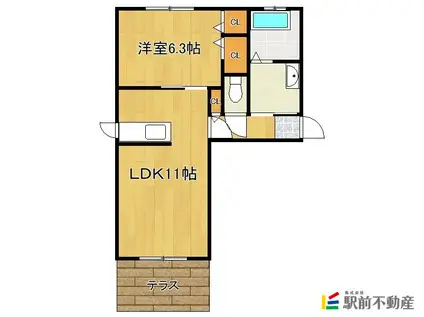 コンフォールハイムA棟(1LDK/2階)の間取り写真