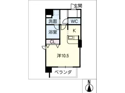 LIFE STAGE 丸の内(ワンルーム/2階)の間取り写真