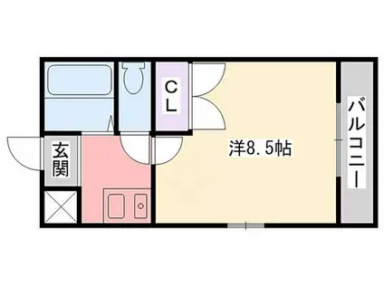 滝野社レジデンス(1K/1階)の間取り写真