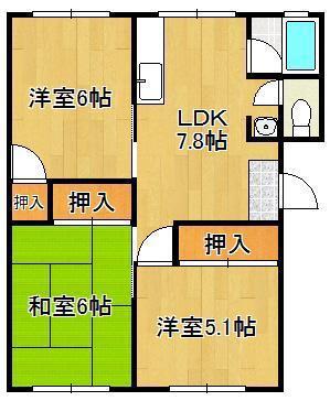 本梅ビル(3DK/3階)の間取り写真