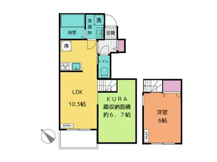 コーラルガーデン(1LDK/1階)の間取り写真