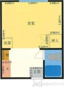 梶マンション(1K/2階)の間取り写真