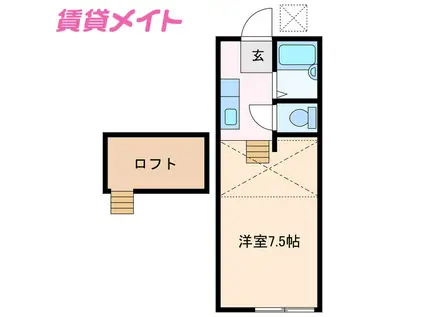 ドエルアルフィー(ワンルーム/2階)の間取り写真