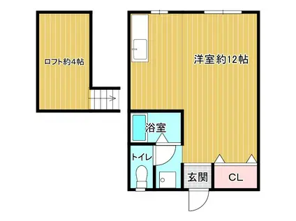 シティベールきよみず(ワンルーム/2階)の間取り写真