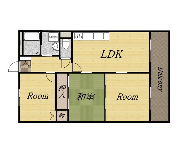 サンコート宝塚(3LDK/2階)の間取り写真