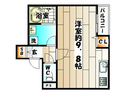 GENIUS.S(ワンルーム/1階)の間取り写真